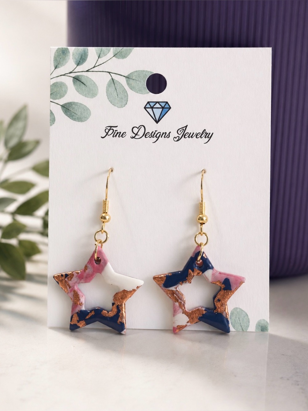 Gold Freedom Star Earrings
